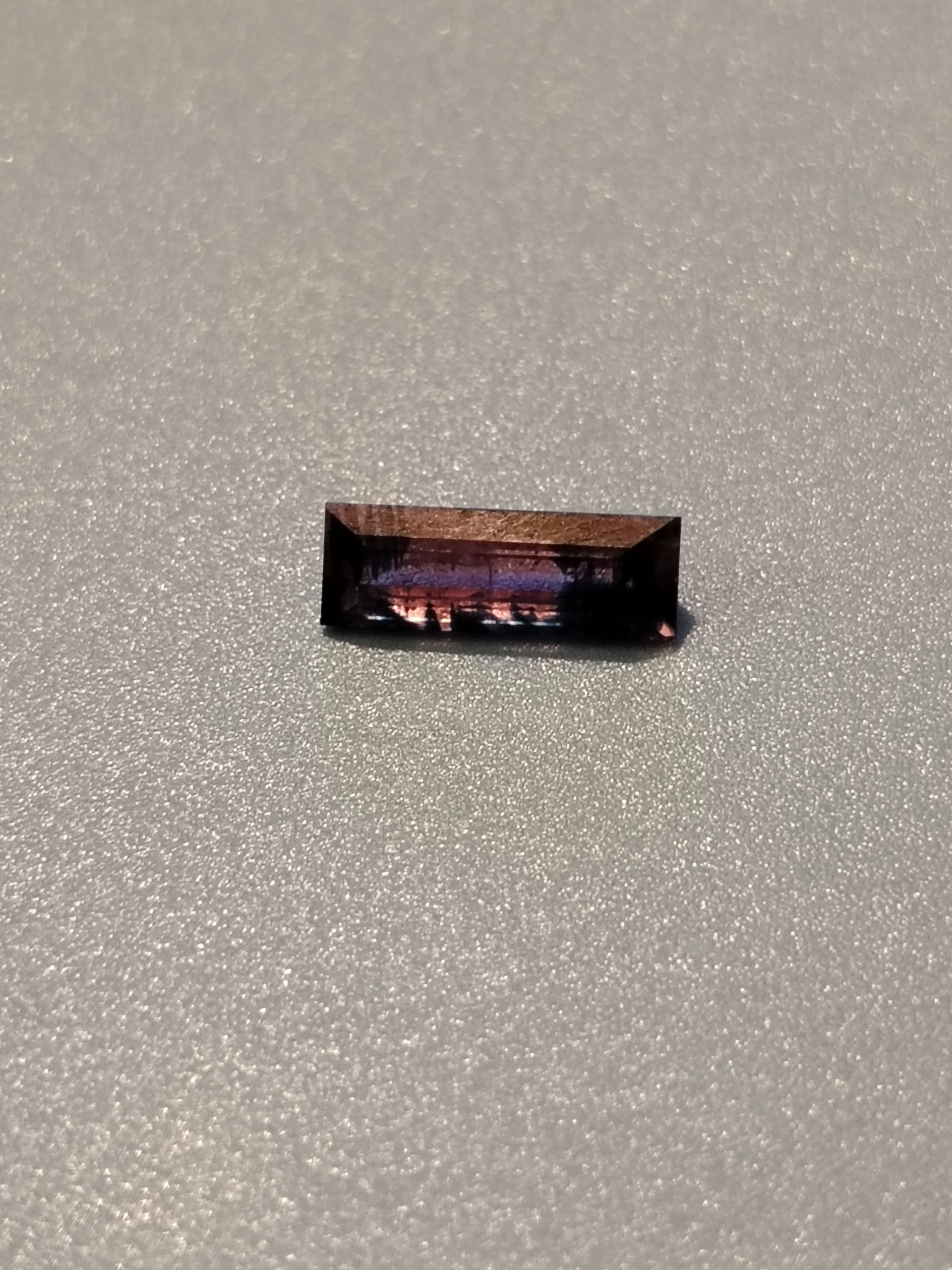 Blue Purple Pink Sapphire Baguette Cut 1.58 ct 11.2 x 4 mm