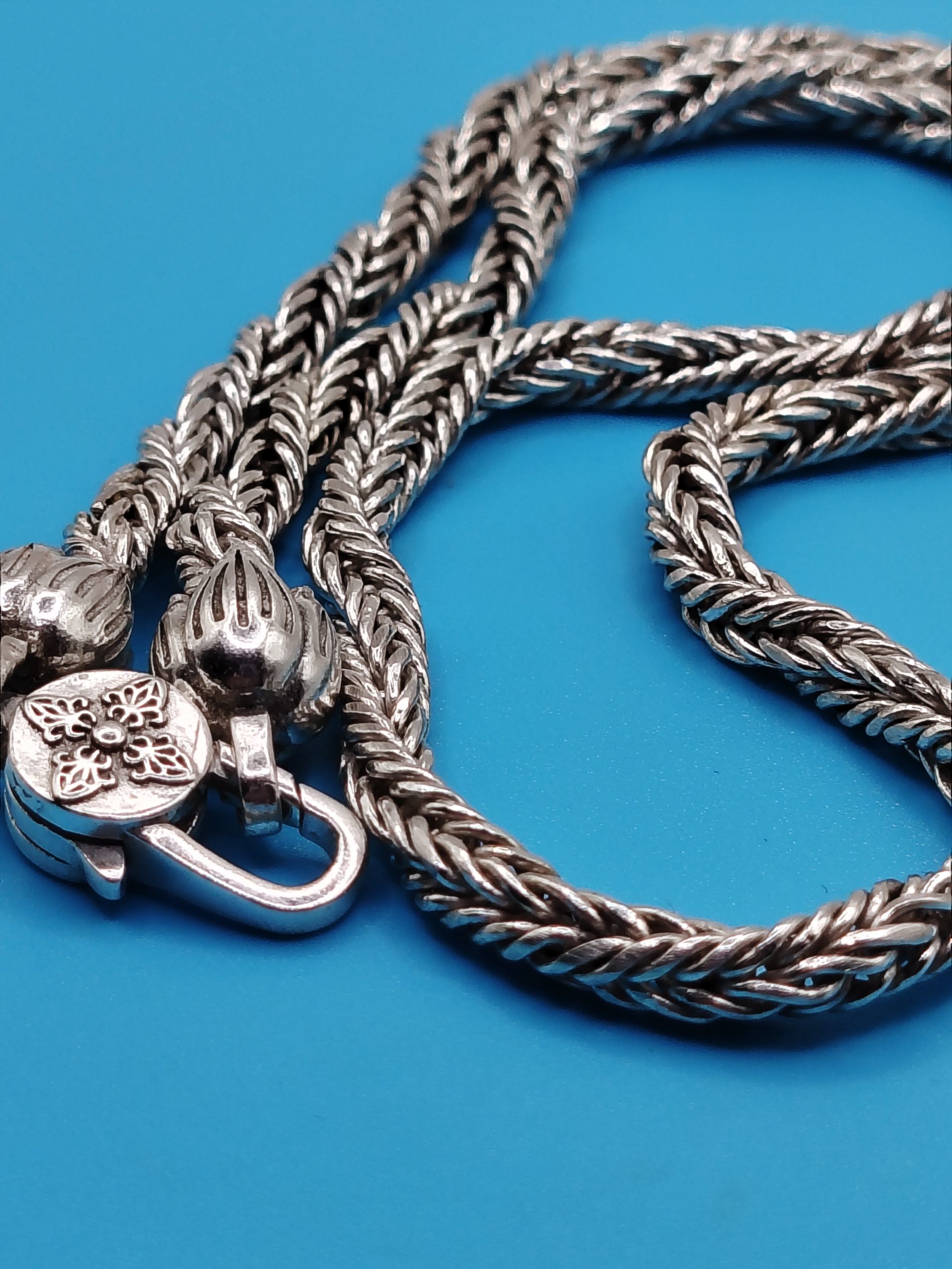 925 Solid Sterling Silver Bali Woven Chain 5x5 mm