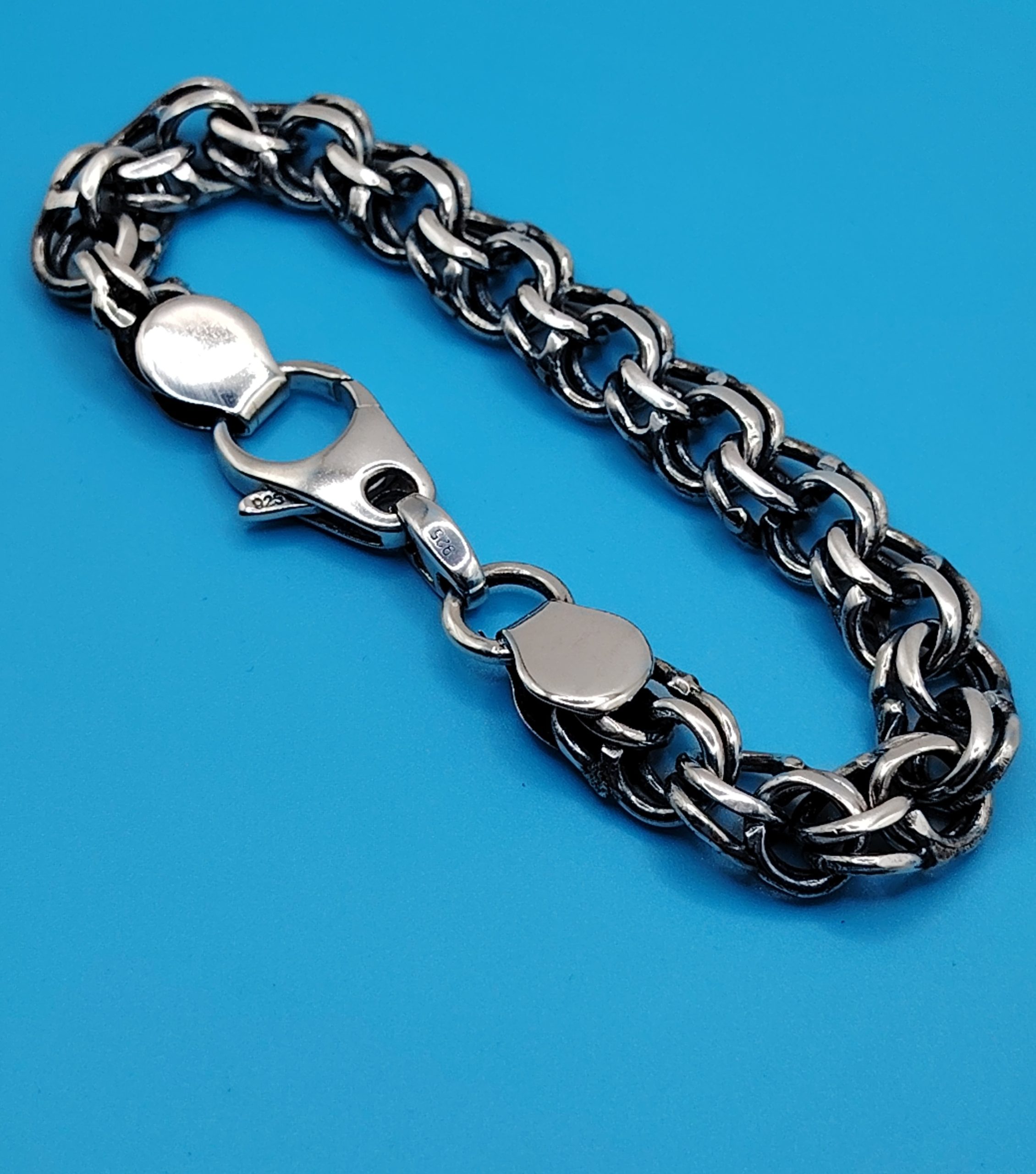 925 Sterling Silver Bracelet Solid 10 mm