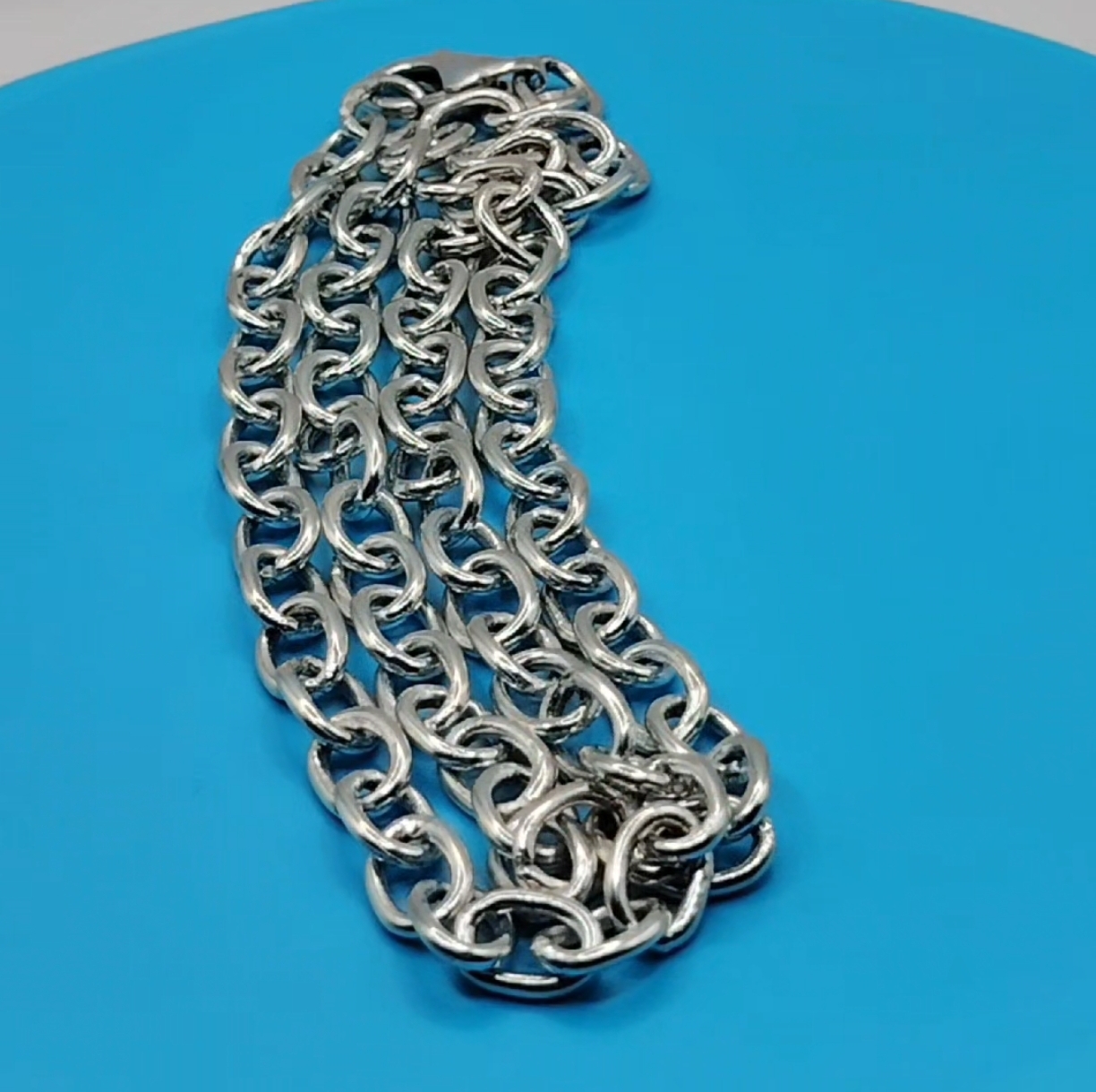 Solid Oval Chain 925 Sterling Silver 6 mm